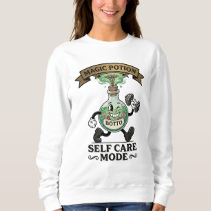 Retro Magic Potion Self Care Mode Fitness Gift Sweatshirt
