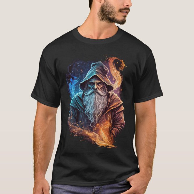 Retro Magical Wizard Fantasy  24 T-Shirt (Front)
