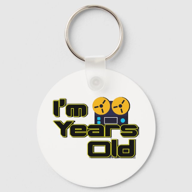 Retro Magnetophon reel-to-reel player Key Ring (Front)
