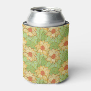 Retro Magnolia Pattern Can Cooler