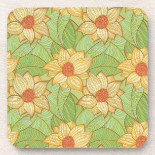 Retro Magnolia Pattern Coaster