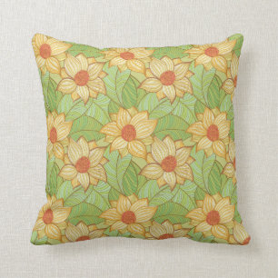 Retro Magnolia Pattern Cushion