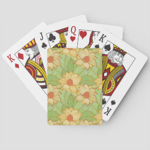 Retro Magnolia Pattern Playing Cards