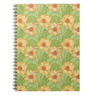 Retro Magnolia Pattern Spiral Notebook