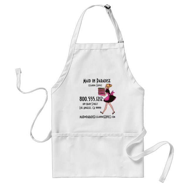 Retro Maid Cleaning Service Apron (Front)