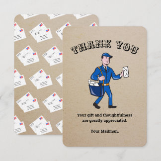Retro Mailman Personalised Thank You Card