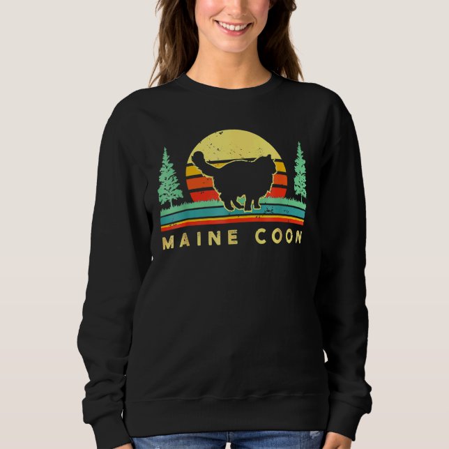 Retro Maine Coon Cat Vintage Cat Mum Sweatshirt (Front)