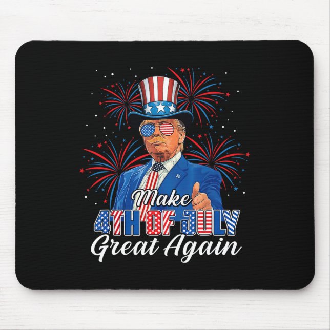 Retro Make 4th Of July Great Again Patriotic Donal Mouse Pad (Front)