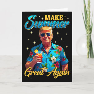 Retro Make Summer Great Again Donald Trump Summer Card
