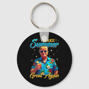 Retro Make Summer Great Again Donald Trump Summer  Key Ring