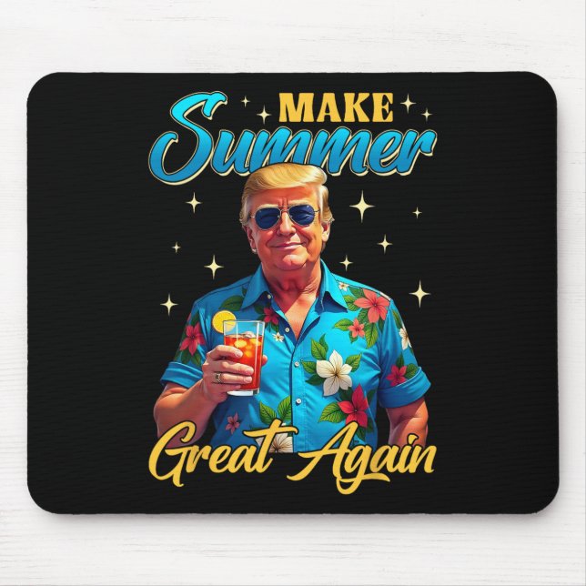 Retro Make Summer Great Again Donald Trump Summer  Mouse Pad (Front)