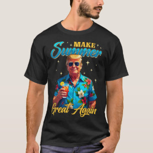 Retro Make Summer Great Again Donald Trump Summer T-Shirt
