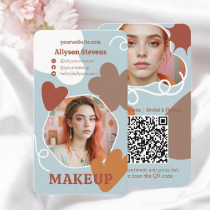 Retro Makeup beauty shapes photo qr code logo Business Card