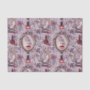 Retro Makeup Vanity Lipstick Decoupage Tissue Paper