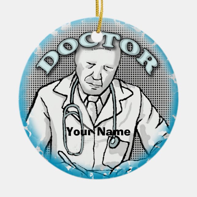 Retro Male Doctor ornament (Front)