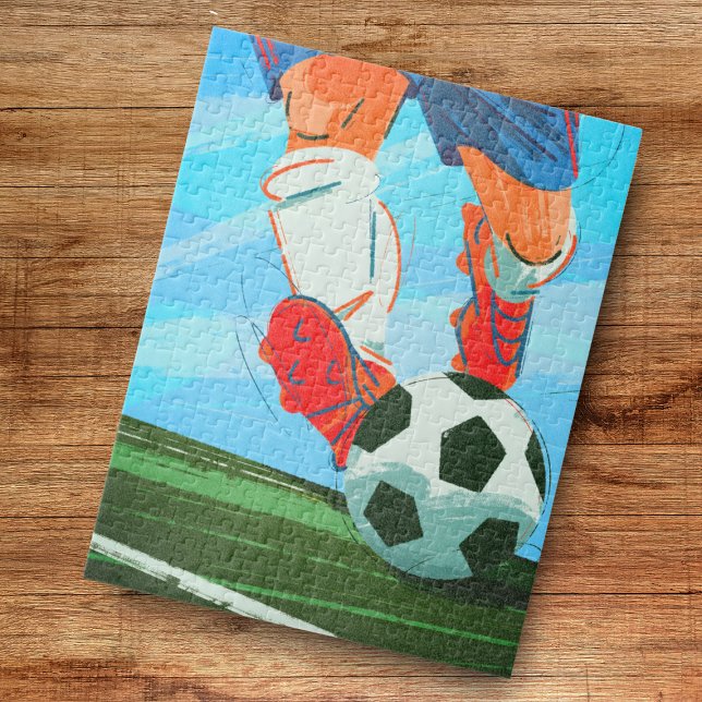 Retro Male Soccer Player Legs & Ball Sports Theme  Jigsaw Puzzle (Creator Uploaded)