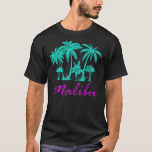 Retro Malibu CA California Malibu Souvenir Palm Tr T-Shirt