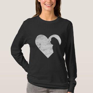 Retro Maltese Dog Heart Valentine's Day Dog Lover T-Shirt