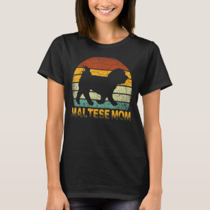 Retro Maltese Mum Doxie Dog Owner Mother Pet Mama T-Shirt