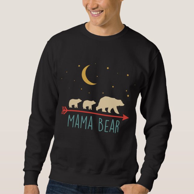 Retro Mama Bear with 2 Cubs Sweatshirt (Front)
