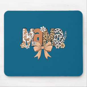 Retro Mama Coquette Bows Leopard Mom Mother's Day  Mouse Pad