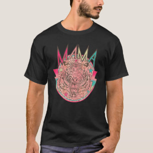 Retro Mama Rocker Boho Leopard Tiger For Mothers D T-Shirt