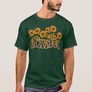 Retro Mama Sunflower Shirt Groovy Vintage Mum 70s