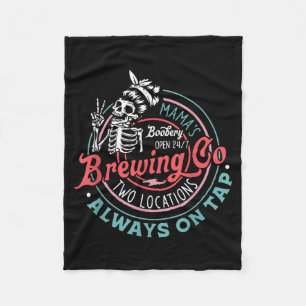 Retro Mama's Ery Brewing Co Funny Breastfeeding Sk Fleece Blanket