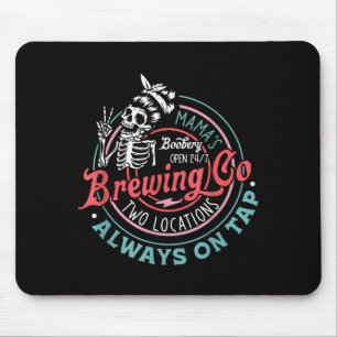 Retro Mama's Ery Brewing Co Funny Breastfeeding Sk Mouse Pad