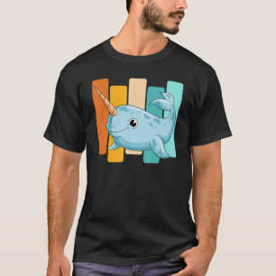 Retro Mammal Sea Creature Whale Ocean Animal Narw T-Shirt