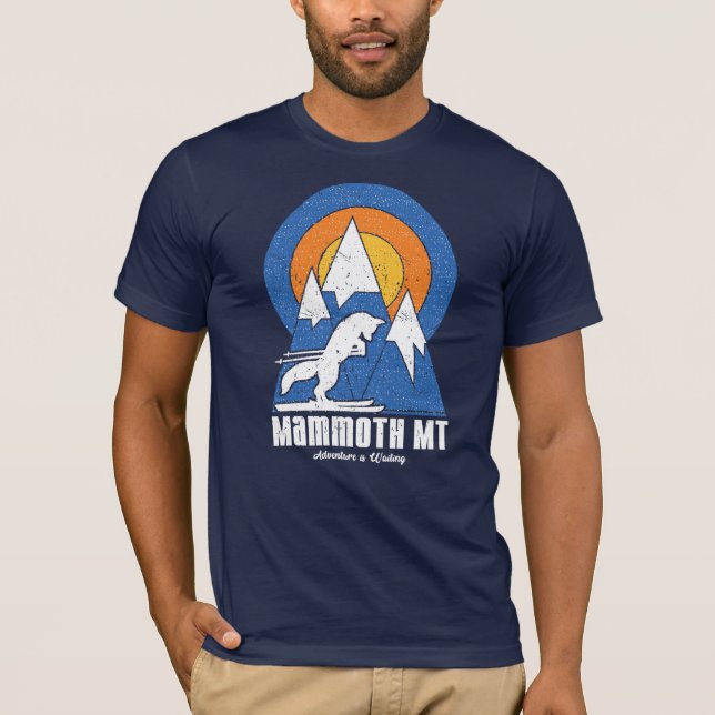 Retro Mammoth Mountain Ski White Fox T-Shirt (Front)