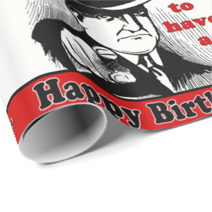 Retro Man Pointing I Want You Happy Birthday Wrapping Paper