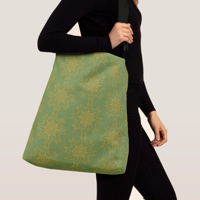 Retro Mandala Avocado Crossbody Bag (Close Up)