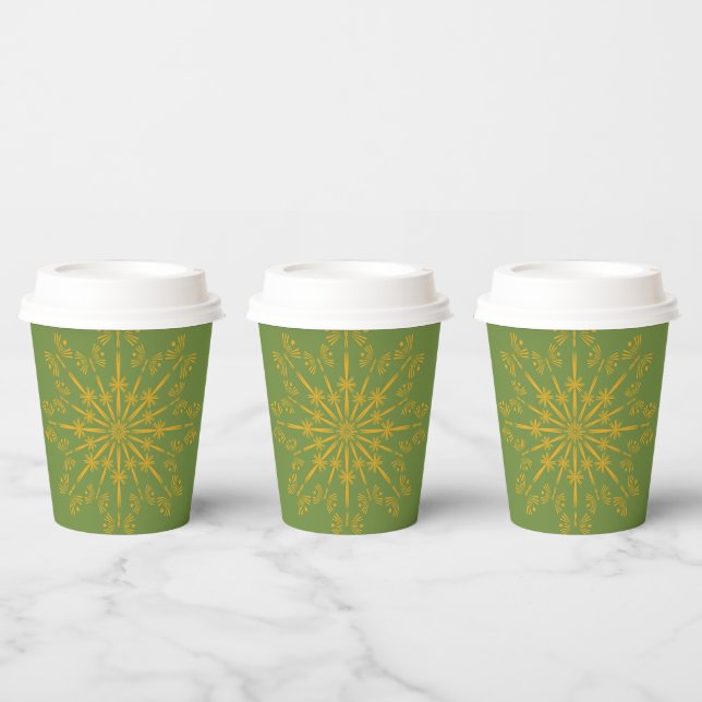Retro Mandala Avocado Paper Cups (Multi)