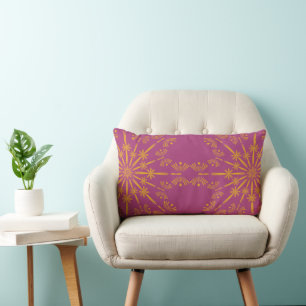 Retro Mandala Boysenberry Lumbar Pillow