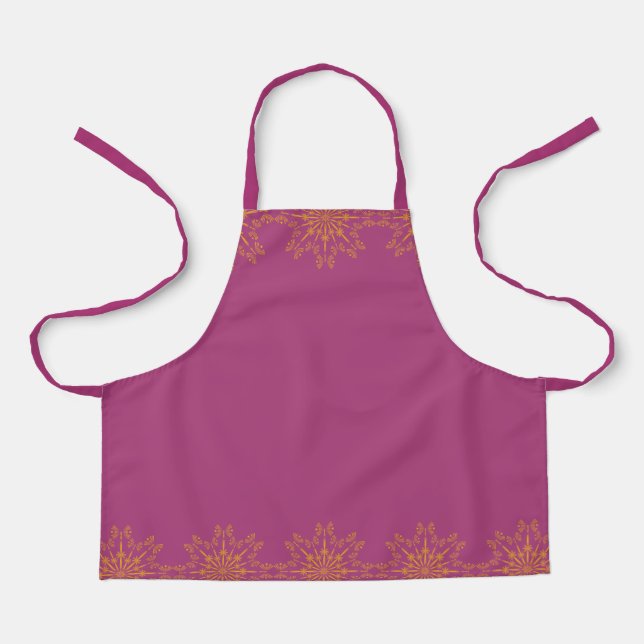 Retro Mandala Boysenberry Small Apron (Front)