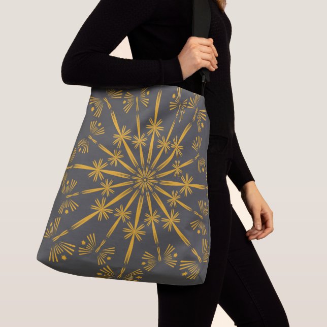 Retro Mandala Dusk Crossbody Bag (2 Sizes) (Close Up)