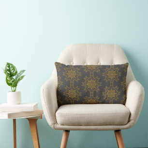 Retro Mandala Dusk Lumbar Pillow