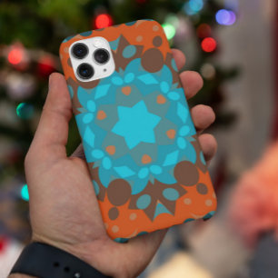 Retro Mandala Flower Blue and Orange Case-Mate iPhone Case