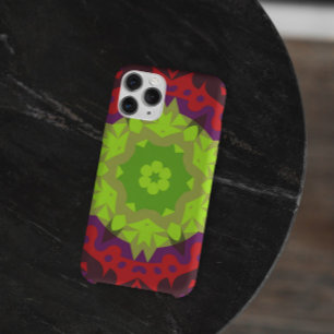 Retro Mandala Flower Green Red and Purple Case-Mate iPhone Case
