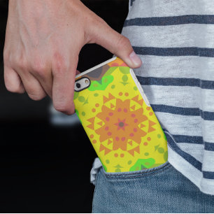Retro Mandala Flower Orange Yellow and Green Case-Mate iPhone Case