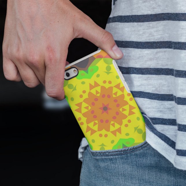 Retro Mandala Flower Orange Yellow and Green Case-Mate iPhone Case (Creator Uploaded)
