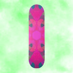 Retro Mandala Flower Pink and Blue Skateboard<br><div class="desc">This retro mandala design features pink and blue in a flower pattern. Funky and vibrant visuals for anyone who likes bright colours!</div>