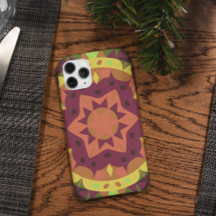 Retro Mandala Flower Purple Orange and Green Case-Mate iPhone Case