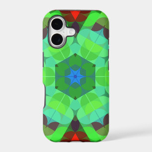 Retro Mandala Flower Red and Green