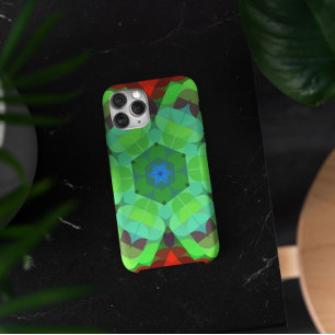 Retro Mandala Flower Red and Green Case-Mate iPhone Case