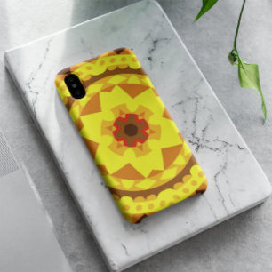 Retro Mandala Flower Yellow and Orange Case-Mate iPhone Case