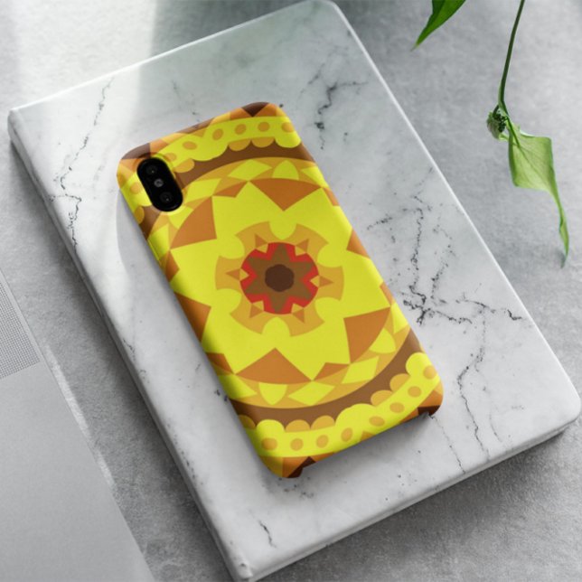 Retro Mandala Flower Yellow and Orange Case-Mate iPhone Case (Creator Uploaded)