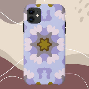 Retro Mandala Flower Yellow Blue and Purple Case-Mate iPhone Case
