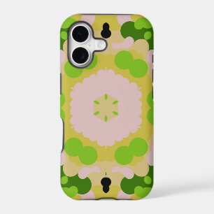 Retro Mandala Flower Yellow Green and White